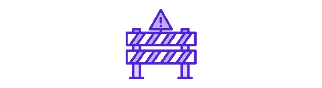 icone barrière travaux violet