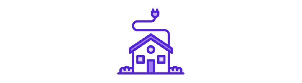 icone maison prise electrique violet