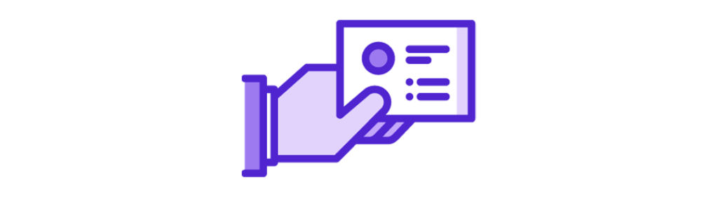 icone. carte d'accès violet